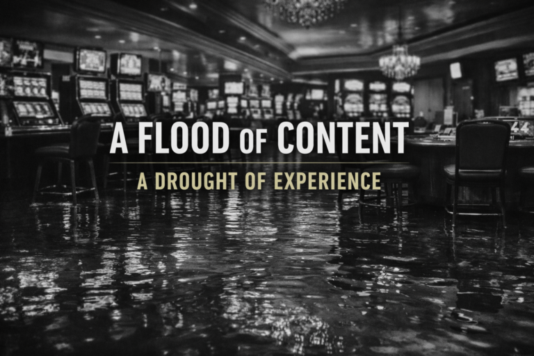 A flood of content, a draught of experience